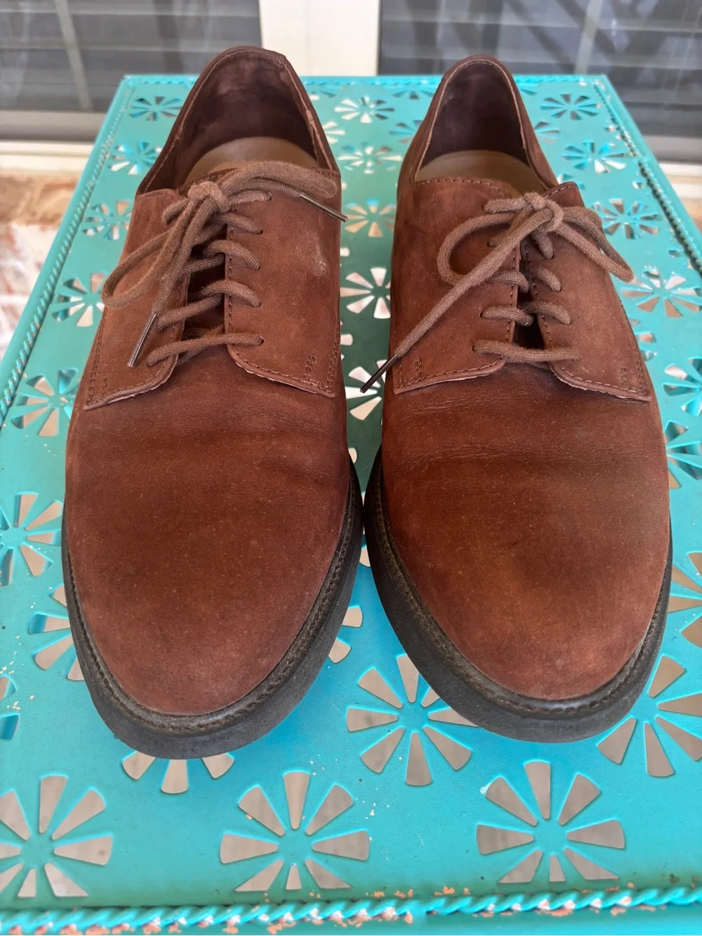 Rockport Men's Brown Suede Lace-Up Oxfords with Vibram Heels